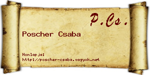 Poscher Csaba névjegykártya
